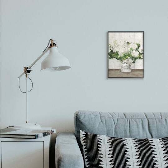 Stupell Industries White Florals in Antique Milk Pitcher with Frame Wall Accent